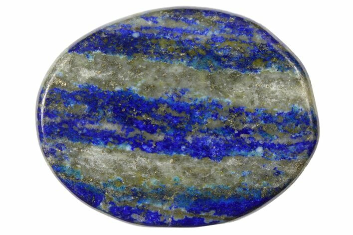 1.8" Polished Lapis Lazuli Flat Pocket Stone  - Photo 1